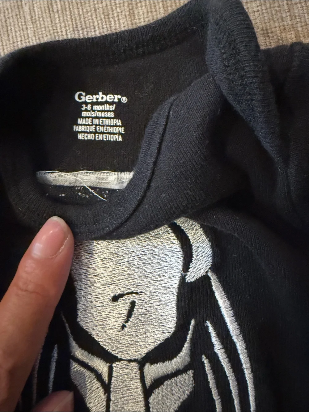 Gerber One-Piece Bodysuits - Gray & Black Alien Predator Logo